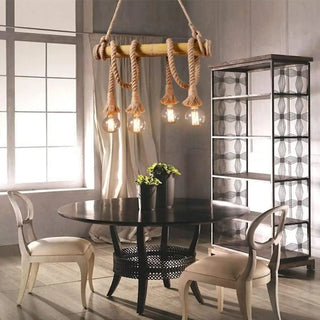 ROPE Suspended Pendant Lamp – Rustic Industrial Woven Design