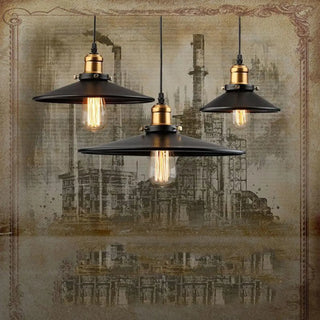 VINTAGE Black Pendant Lamp – Retro Industrial Hanging Ceiling Light
