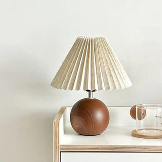 PLIPLISSE Wooden Pleated Shade Table Lamp – Elegant Designer Design