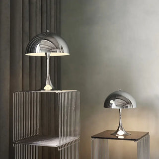 SILVY Contemporary Chrome Bedside Lamp - front view