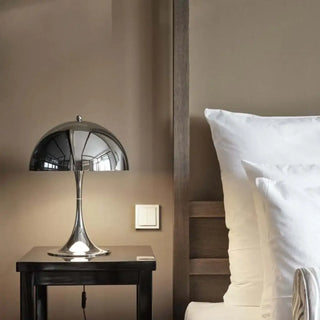 SILVY Contemporary Chrome Bedside Lamp - chrome finish detail