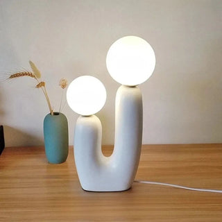 TSILO Sculptural U-Shape Double Globe Table Lamp – Artistic Elegant Design