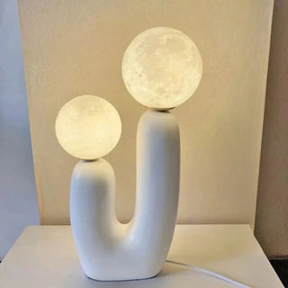 TSILO Sculptural U-Shape Double Globe Table Lamp – Artistic Elegant Design