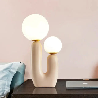 TSILO Sculptural U-Shape Double Globe Table Lamp – Artistic Elegant Design