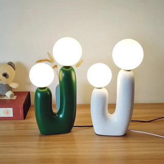 TSILO Sculptural U-Shape Double Globe Table Lamp – Artistic Elegant Design