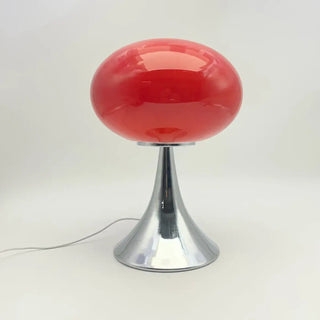 NUACRE Orange Mushroom Table Lamp – Retro Chrome Base Design