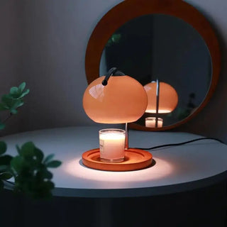 NETIO Cream Glass Globe Table Lamp – Wooden Base Minimalist Design