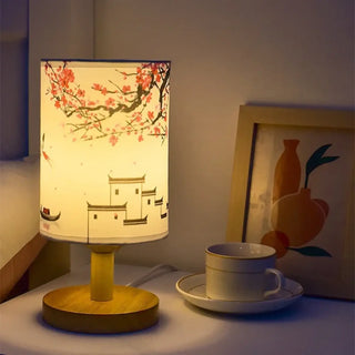 SAMIRA Asian-Style Floral Table Lamp – Oriental Decorative Lighting