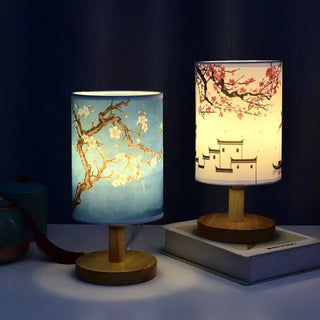 SAMIRA Asian-Style Floral Table Lamp – Oriental Decorative Lighting