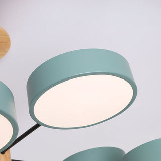 LED Branched Pendant Light - Modern Ceiling Light With Iron Wood Acrylic Fixture