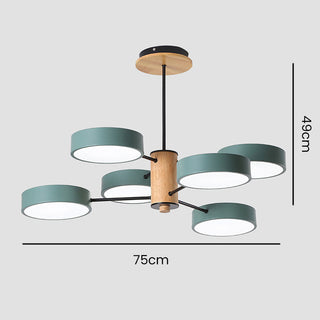 LED Branched Pendant Light - Modern Ceiling Light With Iron Wood Acrylic Fixture