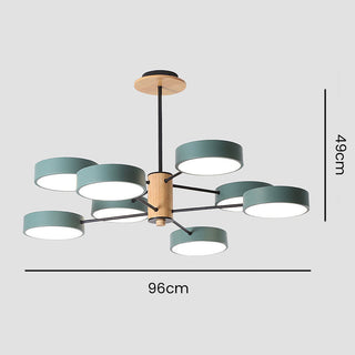 LED Branched Pendant Light - Modern Ceiling Light With Iron Wood Acrylic Fixture
