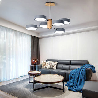 Iron wood pendant top view — LED branched modern fixture