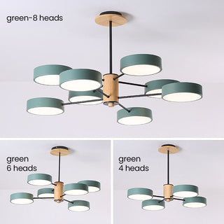 LED Branched Pendant Light - Modern Ceiling Light With Iron Wood Acrylic Fixture