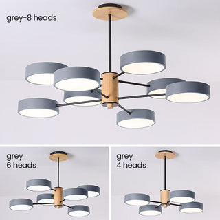 LED Branched Pendant Light - Modern Ceiling Light With Iron Wood Acrylic Fixture