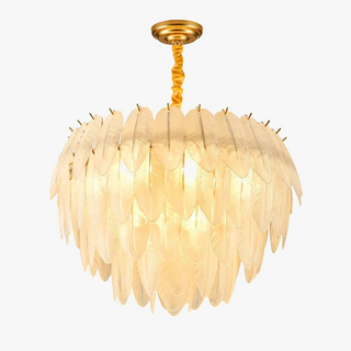Modern Chandelier | Frosted Glass Ceiling Light Fixture - LED Bulb Included