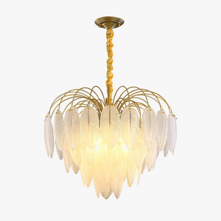 Modern Chandelier | Frosted Glass Ceiling Light Fixture - LED Bulb Included