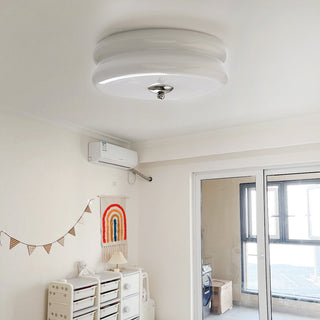 Cream jade Art Deco ceiling light, glass shade LED fixture