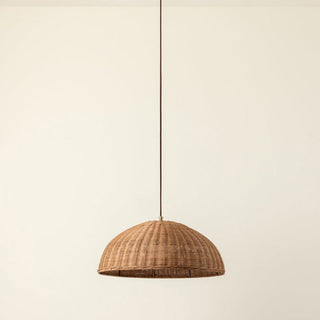 Bamboo woven round shade hanging lamp for dining room