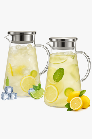 Double-wall borosilicate glass drinking glasses, 2 L