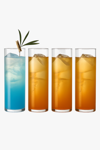 Ribbed crystal glass collins glasses, 360 ml