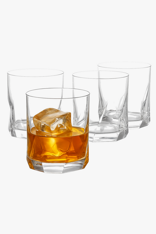Faceted whisky glasses, 350 ml