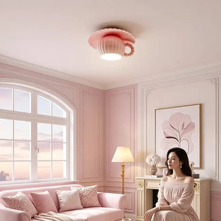 CORALIA Pastel Pink Poetic Children Ceiling Light – Whimsical Cup Design Fixture