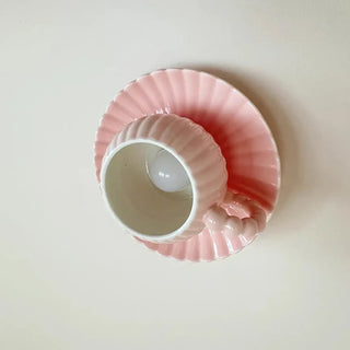 CORALIA Pastel Pink Poetic Children Ceiling Light – Whimsical Cup Design Fixture