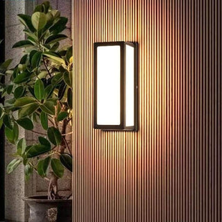 Aplique de pared fijo – Lámpara de pared exterior moderna rectangular con iluminación LED cálida