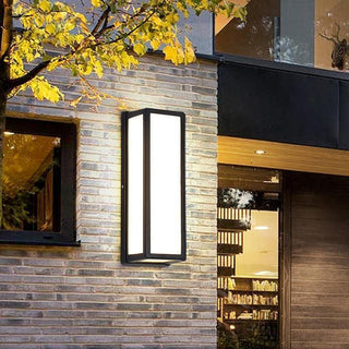 Aplique de pared fijo – Lámpara de pared exterior moderna rectangular con iluminación LED cálida
