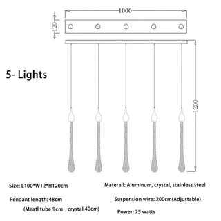 Gold Crystal Chandelier – Modern Staircase Lighting With LED Fixture