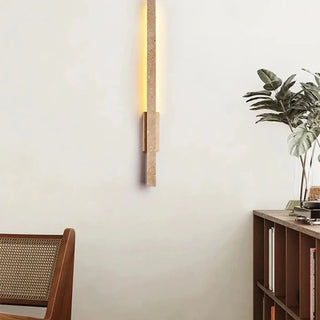 Stone acrylic wall sconce beige halo close-up detail