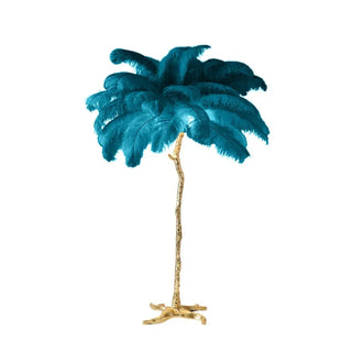 EXOTIS palm tree lamp – colorful feathers lit ambiance