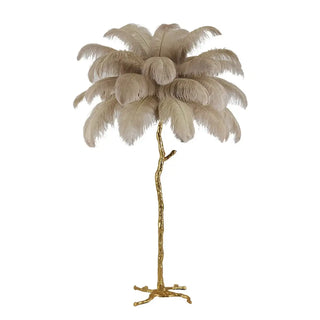 EXOTIS exotic floor lamp – full silhouette with feathers