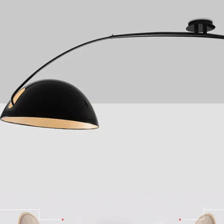 SOSURU Modern Ceiling Light – Black Arc Architectural Overhead View