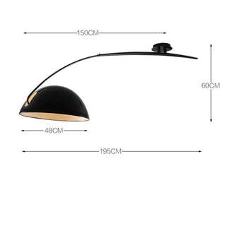 SOSURU Arc Ceiling Light – Black Modern Statement Room Fixture