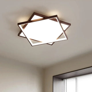 NAVE Wood Scandinavian Design Ceiling Light – Natural Nordic Flush Fixture