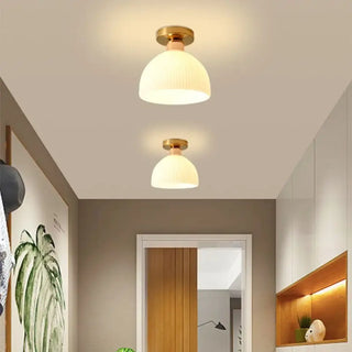 AMILA White Ceramic Minimalist Ceiling Light – Clean Contemporary Fixture