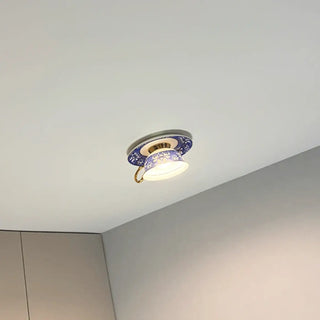 CAFELIA Blue Cup-Shaped Ceiling Light – Whimsical Designer Interior Fixture