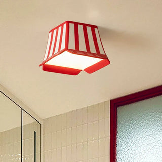 STRIPE Creative Ceiling Light – Bold Red White Stripes Room Setting