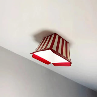 STRIPE Children Ceiling Light – Vibrant Red White Stripe Overhead