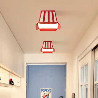 STRIPE Playful Ceiling Light – Red and White Kids Room Detail