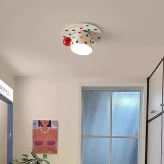 BODIAN Cup-Shaped Polka Dot Ceiling Fixture – Playful Interior Design Light