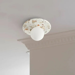 NIFONPLA Marble Ceiling Light – White Ball Pendant Detail