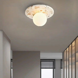 NIFONPLA White Marble and White Ball Ceiling Light – Elegant Natural Fixture