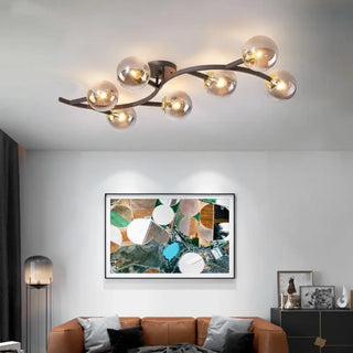 KREN Metal Gold Glass Sphere Ceiling Light