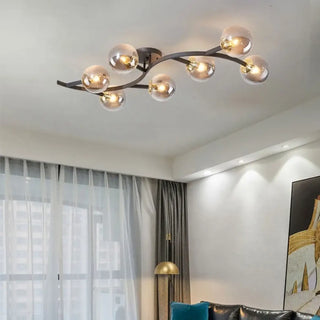 KREN Metal Gold Glass Sphere Ceiling Light