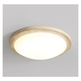 TRANSIA Round White Travertine Ceiling Light – view 2