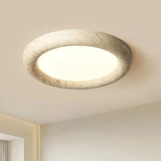 TRANSIA Round White Travertine Ceiling Light – view 1