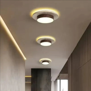 AROLIA Scandinavian Wood Ceiling Fixture – Round Nordic Natural Light